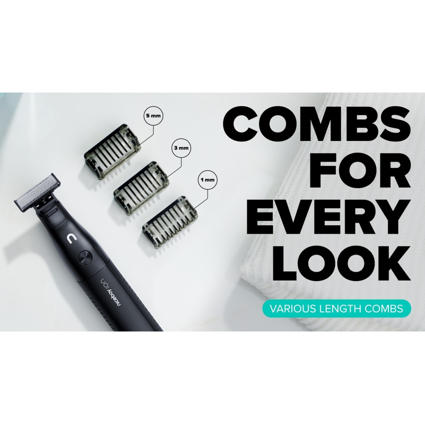 Niceboy ION AirBlade - Тример за брада 5W/5V 800 mAh IPX6 черен