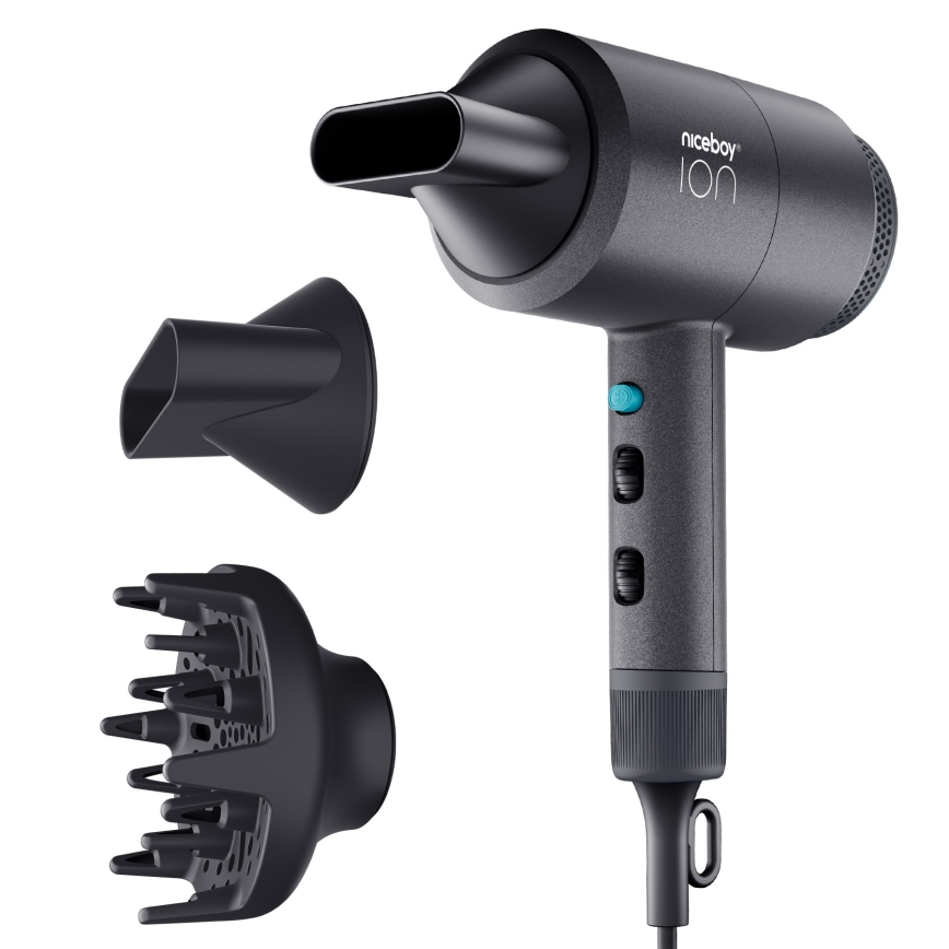 Niceboy ION AirSonic STAR - Сешоар за коса 2100W/230V черен