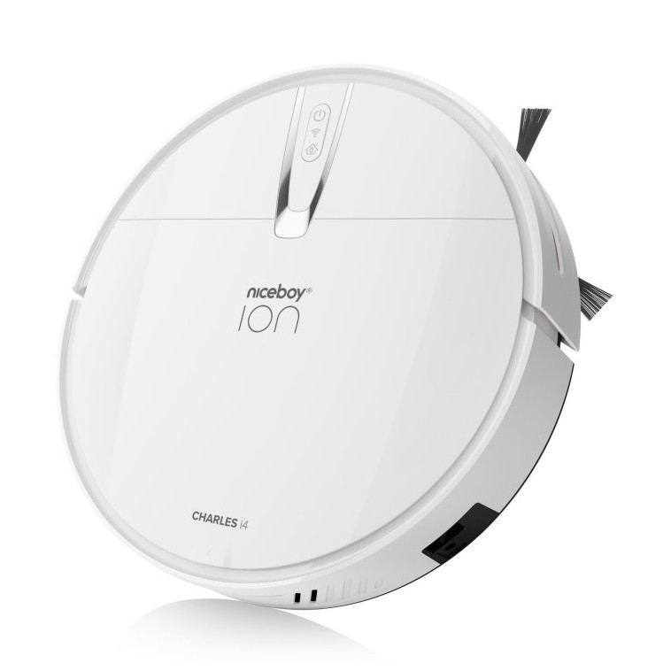 Niceboy ION Charles i4 - Интелигентна прахосмукачка робот 2в1 4400 mAh Wi-Fi бял + дистанционно управление