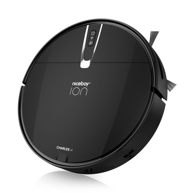 Niceboy ION Charles i4 - Интелигентна прахосмукачка робот 2в1 4400 mAh Wi-Fi черен + дистанционно управление