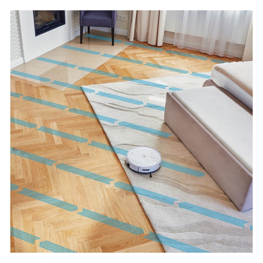 Niceboy ION Charles i4 - Умен роботизиран прахосмукачка 2 в 1 4400 mAh Wi-Fi бял + дистанционно управление