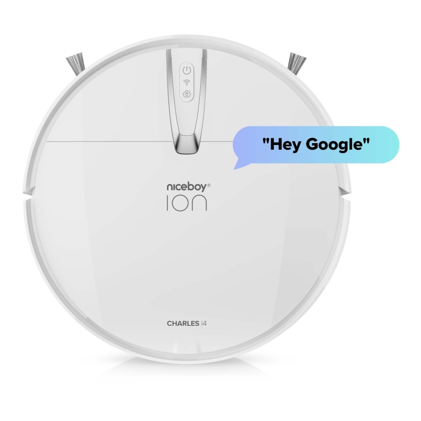 Niceboy ION Charles i4 - Умен роботизиран прахосмукачка 2 в 1 4400 mAh Wi-Fi бял + дистанционно управление