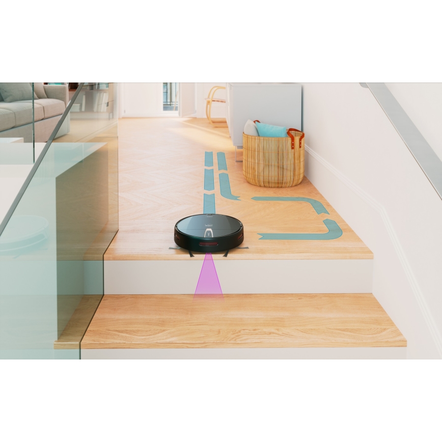 Niceboy ION Charles i4 - Умен роботизиран прахосмукачка 2 в 1 4400 mAh Wi-Fi черен + дистанционно управление