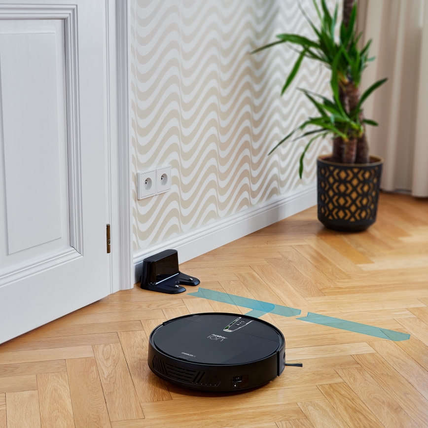 Niceboy ION Charles i4 - Умен роботизиран прахосмукачка 2 в 1 4400 mAh Wi-Fi черен + дистанционно управление