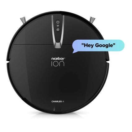 Niceboy ION Charles i4 - Умен роботизиран прахосмукачка 2 в 1 4400 mAh Wi-Fi черен + дистанционно управление