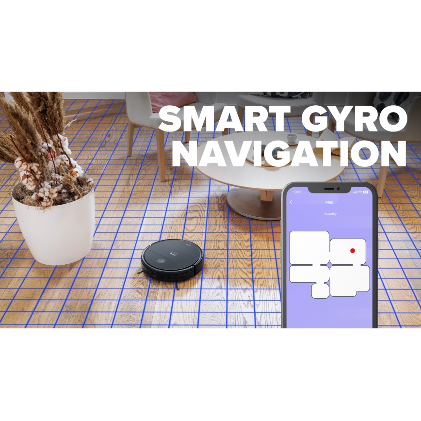 Niceboy ION Charles i6 - Умен роботизиран прахосмукачка 2в1 2600 mAh Wi-Fi черен