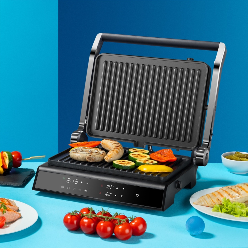 Niceboy ION Grillmaster - Електрически грил 2000W/230V черен/матов хром