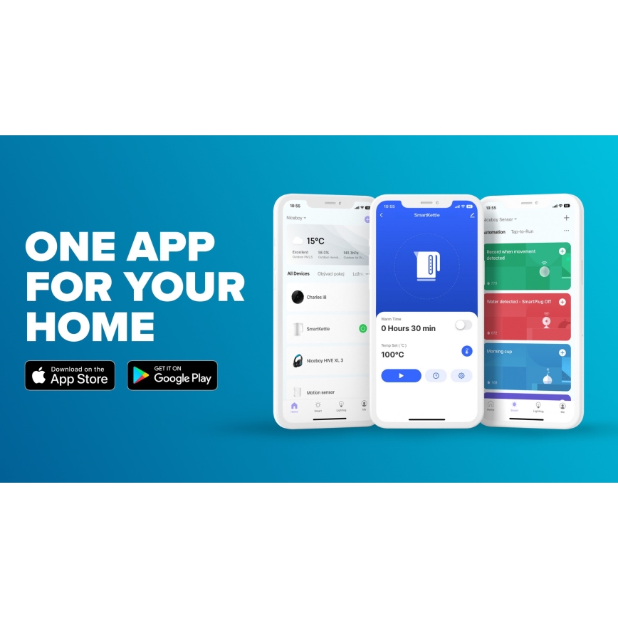 Niceboy ION SmartKettle - Смарт чайник с терморегулация 1,7 l 2200W/230V Wi-Fi бял