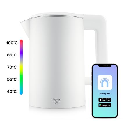 Niceboy ION SmartKettle - Смарт чайник с терморегулация 1,7 l 2200W/230V Wi-Fi бял