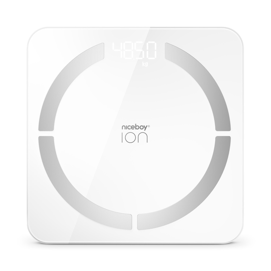 Niceboy ION SmartScale - Смарт дигитална персонална везна 3xAAA бял