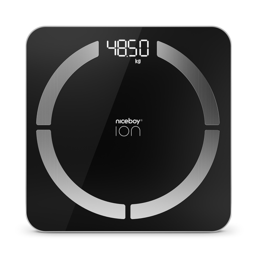 Niceboy ION SmartScale - Смарт дигитална персонална везна 3xAAA черен