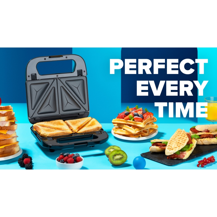 Niceboy ION Snacker S3 - Уред за приготвяне на сандвичи 3в1 750W/230V неръждаем/черен
