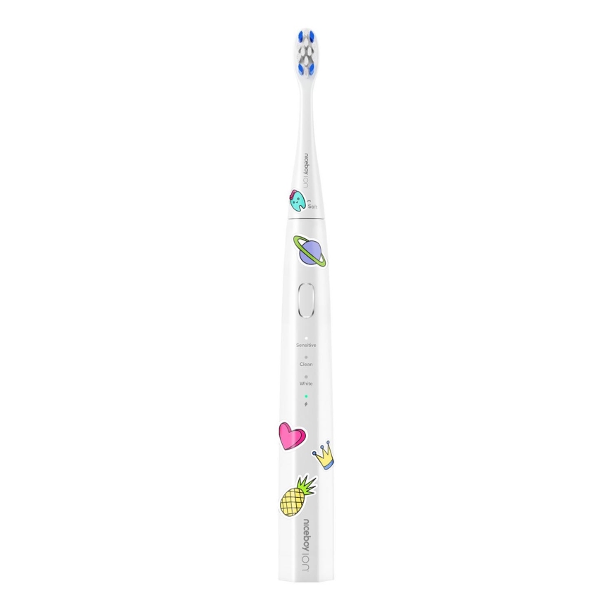 Niceboy ION Sonic Kids - Детска звукова четка за зъби 500 mAh IPX7 бял