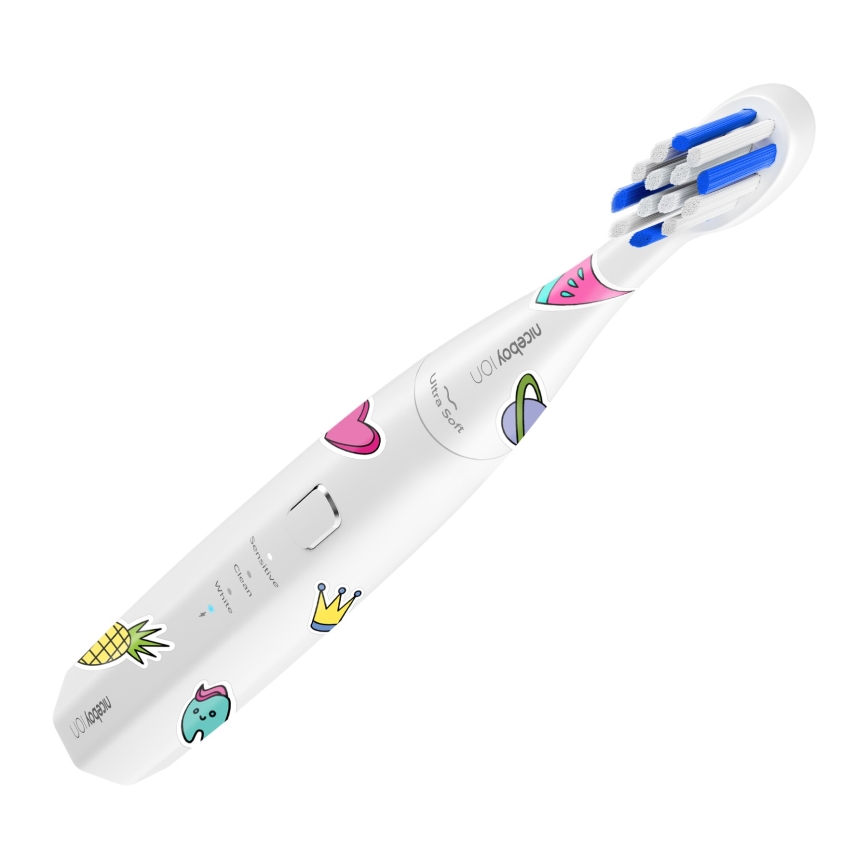 Niceboy ION Sonic Kids - Детска звукова четка за зъби 500 mAh IPX7 бял