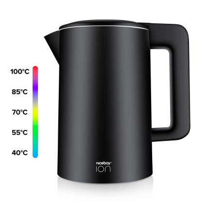 Niceboy ION ThermoKettle TK5 - Кана с терморегулация 1,7 l 2200W/230V черен