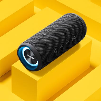 Niceboy Nexus - LED безжичен високоговорител с микрофон 26W/4000 mAh IPX6 черен