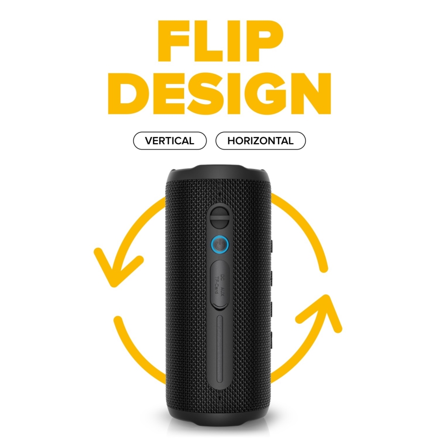 Niceboy Nexus - LED безжичен високоговорител с микрофон 26W/4000 mAh IPX6 черен