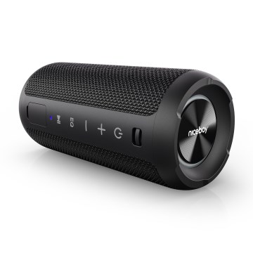 Niceboy Orion - LED безжичен високоговорител с микрофон 24W/2200 mAh IPX7 черен