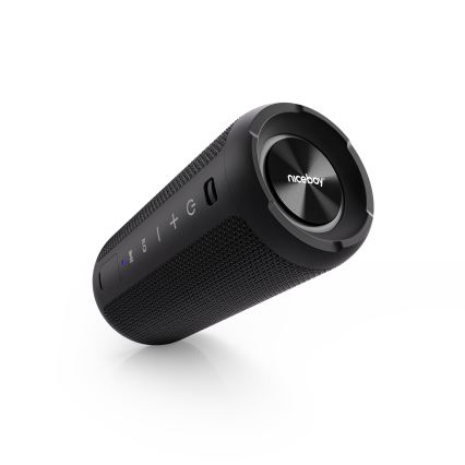Niceboy Orion - LED безжичен високоговорител с микрофон 24W/2200 mAh IPX7 черен