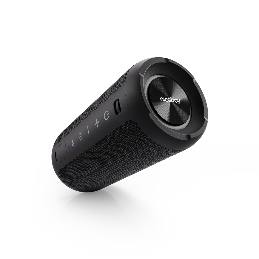 Niceboy Orion - LED безжичен високоговорител с микрофон 24W/2200 mAh IPX7 черен