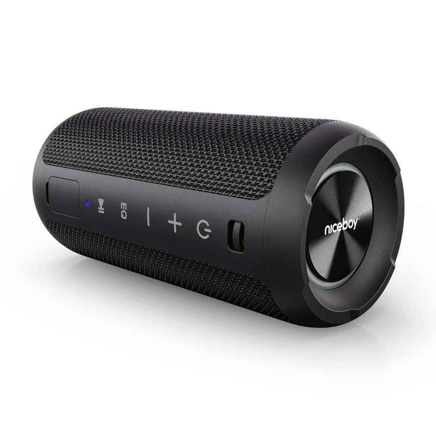 Niceboy Orion - LED безжичен високоговорител с микрофон 24W/2200 mAh IPX7 черен