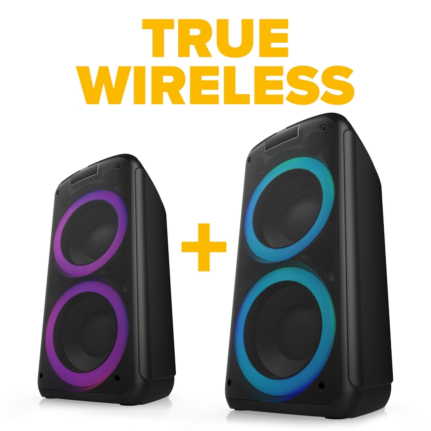 Niceboy PARTY Boss 2 - LED безжичен високоговорител с микрофон и функция powerbank 200W/4500 mAh + дистанционно управление