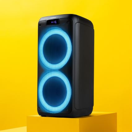 Niceboy PARTY Boss 2 - LED Безжична колонка с микрофон и външна батерия функция 200W/4500 mAh + дистанционно управление