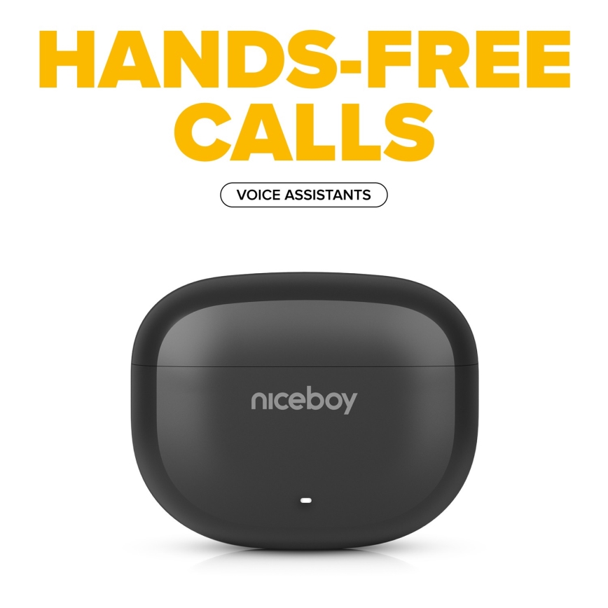 Niceboy Pins 4 - Безжичен earphones с ANC 400 mAh + 2x 50 mAh IPX4 черен