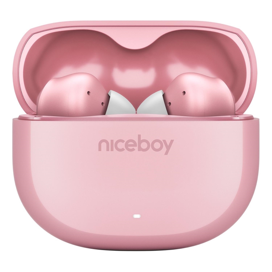 Niceboy Pins 4 - Безжични слушалки с ANC 400 mAh + 2x 50 mAh IPX4 розови