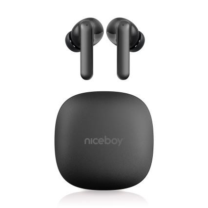 Niceboy Pins 4 PRO - Безжични слушалки с ANC 380 mAh + 2x 35 mAh IP54 черен