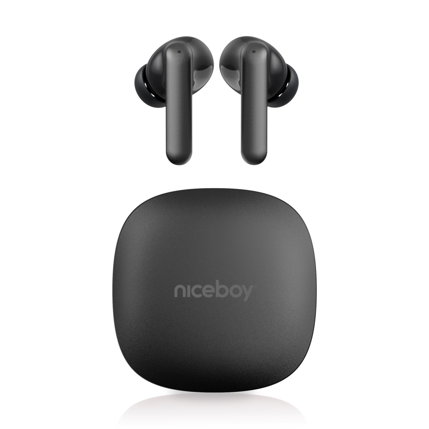 Niceboy Pins 4 PRO - Безжични слушалки с ANC 380 mAh + 2x 35 mAh IP54 черен