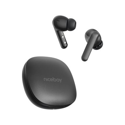 Niceboy Pins 4 PRO - Безжични слушалки с ANC 380 mAh + 2x 35 mAh IP54 черен