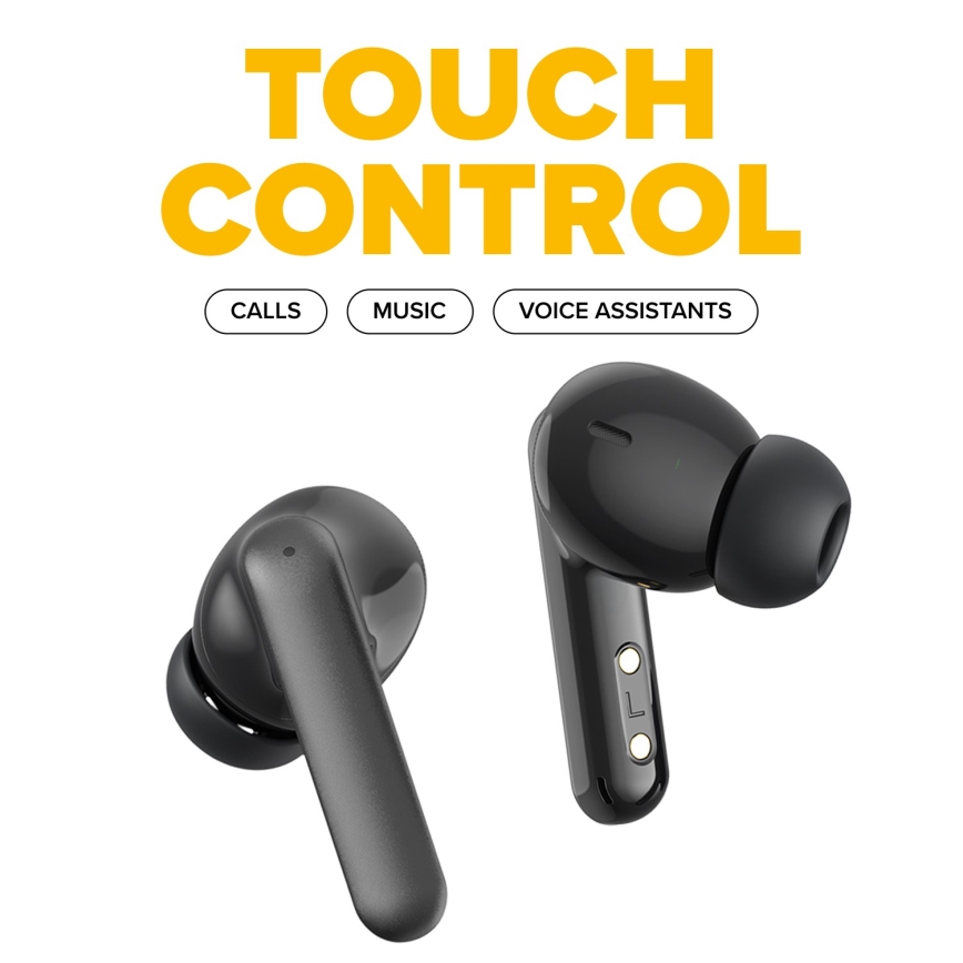 Niceboy Pins 4 PRO - Безжични слушалки с ANC 380 mAh + 2x 35 mAh IP54 черен