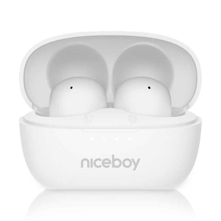 Niceboy Podsie 4 POP - Безжичен earphones 400 mAh + 2x 40 mAh IPX4 бял