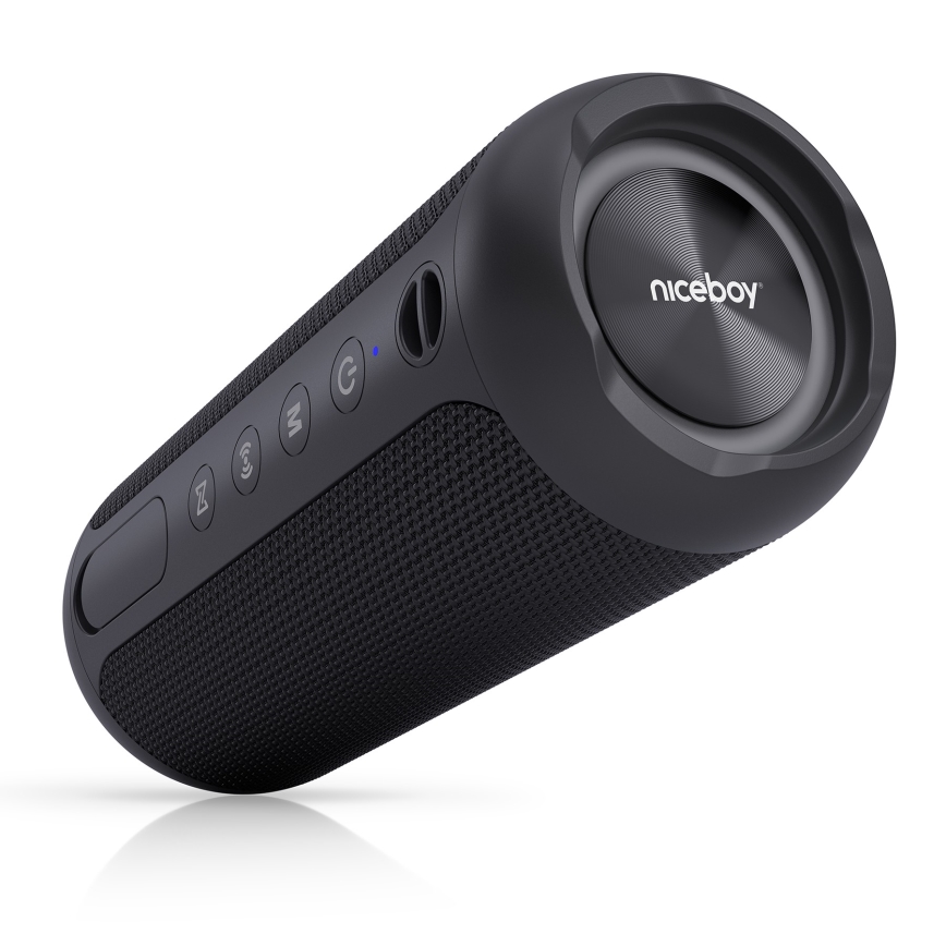 Niceboy Polaris - LED Безжична колонка с микрофон 30W/4000 mAh IPX7 черен
