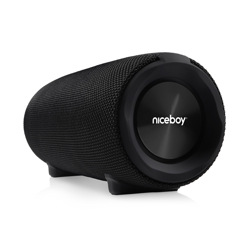 Niceboy Titan 4 - LED Безжична колонка с микрофон и външна батерия функция 50W/4000 mAh IPX7 черен