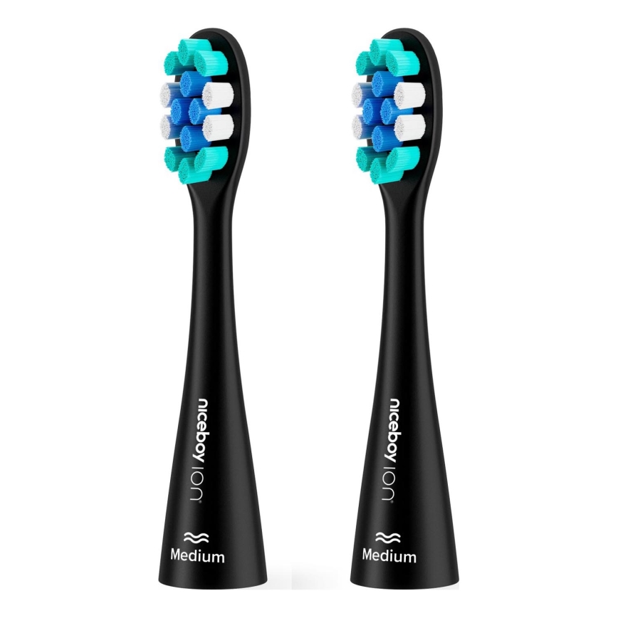 Niceboy - К-кт 2x Резервна глава Medium за четка за зъби ION Sonic и SmartSonic черен