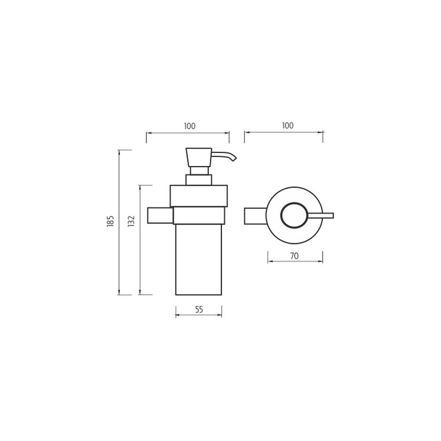 NIMCO BR 11031KN-26 - Стенен дозатор за сапун BORMO 300 мм бял/лъскав хром