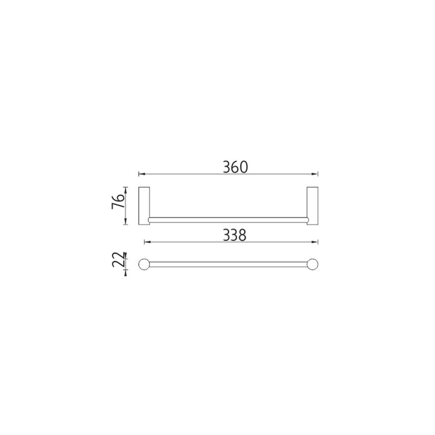 NIMCO BR 11035-26 - Стенна закачалка за кърпи BORMO 36 см лъскав хром