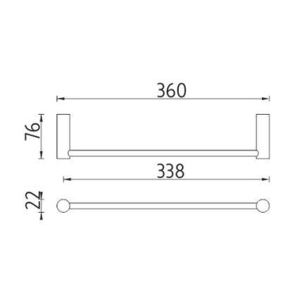 NIMCO BR 11035-26 - Стенна закачалка за кърпи BORMO 36 см лъскав хром