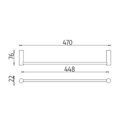 NIMCO BR 11046-26 - Стенна закачалка за кърпи BORMO 47 см лъскав хром
