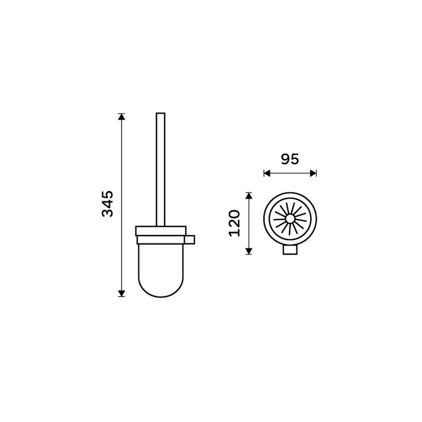 NIMCO BR 11094KU-26 - Четка за тоалетна със стенен монтаж BORMO бял/лъскав хром