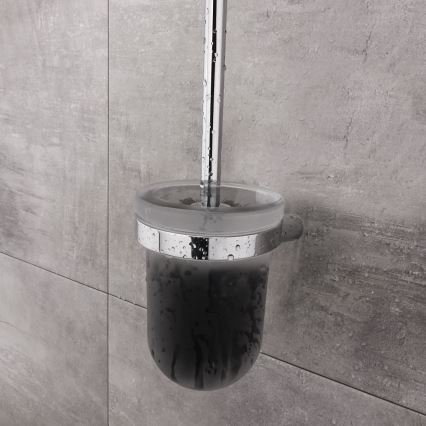 NIMCO BR 11094WN-26 - Четка за тоалетна със стенен монтаж BORMO матов стъкло/лъскав хром