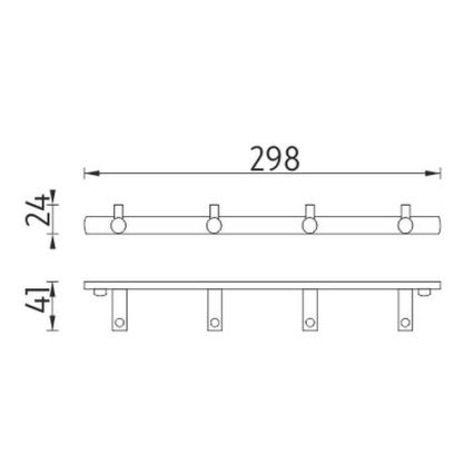 NIMCO BR 11104-26 - Стенна закачалка за кърпи BORMO 30 см лъскав хром