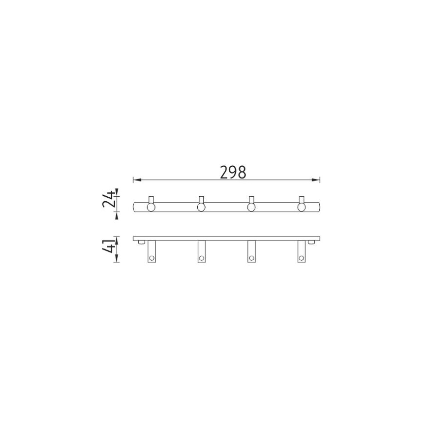 NIMCO BR 11104-26 - Стенна закачалка за кърпи BORMO 30 см лъскав хром