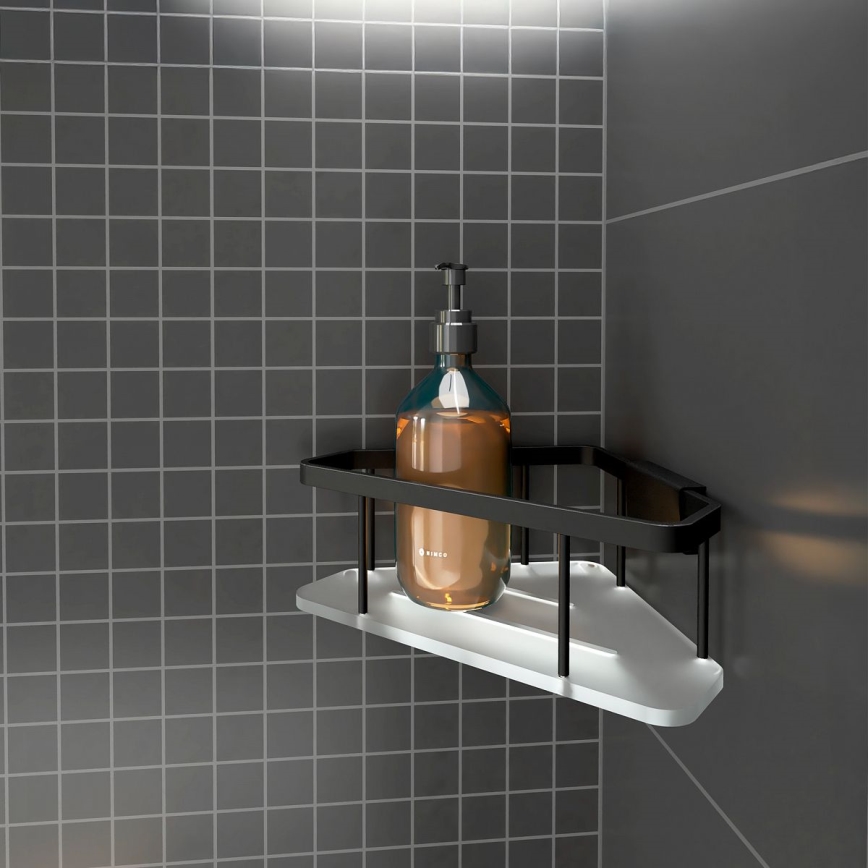 NIMCO Ki-14003-B-90 - Душ рафт за стена KIBO матов черен/бял