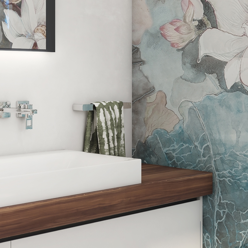 NIMCO MA 29046-26 - Стенна закачалка за кърпи MAYA 46 см лъскав хром