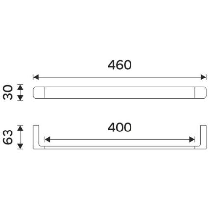 NIMCO MA 29046-26 - Стенна закачалка за кърпи MAYA 46 см лъскав хром