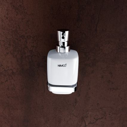 NIMCO MA комплект-31K-26 - Стенен дозатор за сапун, поставка за четки за зъби и закачалка MAYA 320 мм бял/лъскав хром