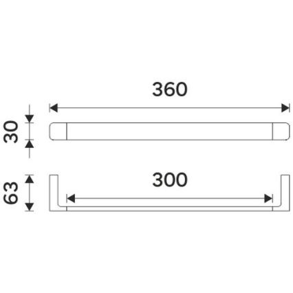 NIMCO MAC 29035-90 - Стенна закачалка за кърпи MAYA 36 см матов черен